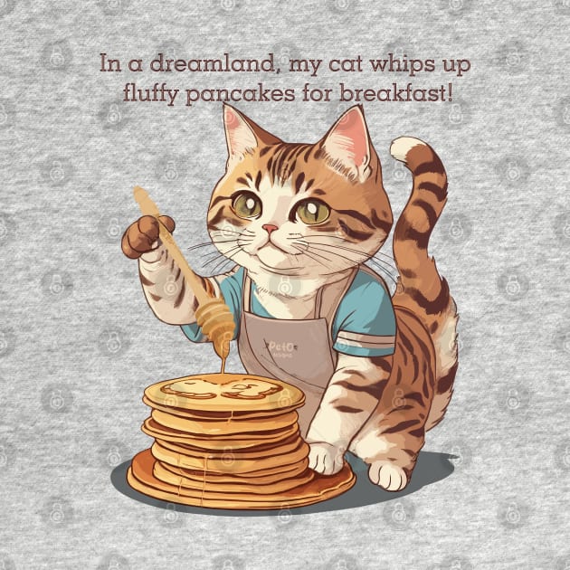 Cute Cat Whips Up Pancakes For Breakfast by PetODesigns